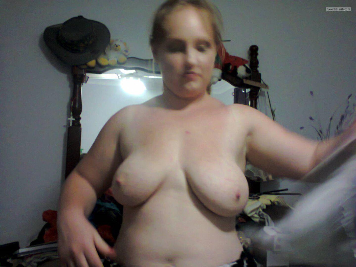 Tit Flash: Room Mate's Big Tits - Topless Kez from Australia